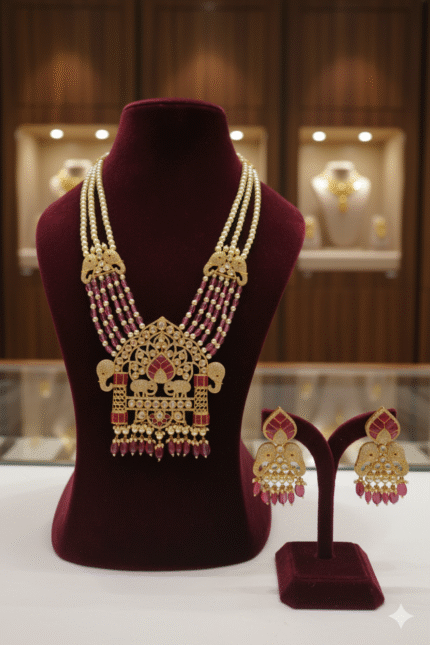 The Royal Navratna-Inspired Moissanite & Pearl Bridal Set