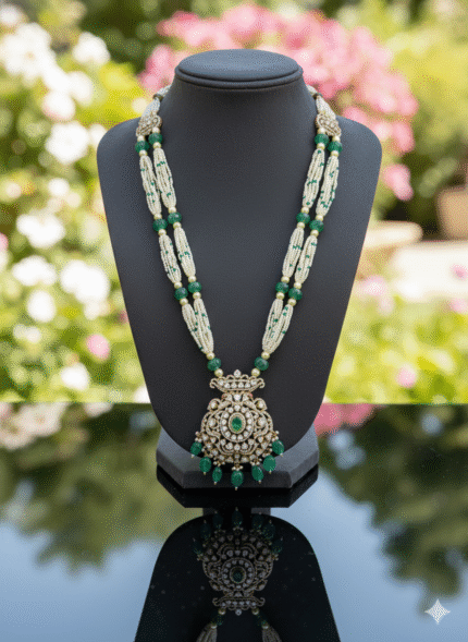 Exquisite Gold-Plated Choker with Blue & Ruby Stones