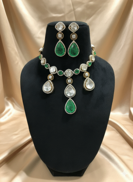 Heritage Polki and Emerald Drop Set