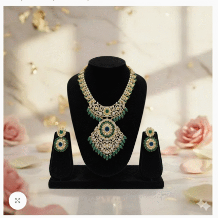 Emerald & Diamond Statement Necklace Set