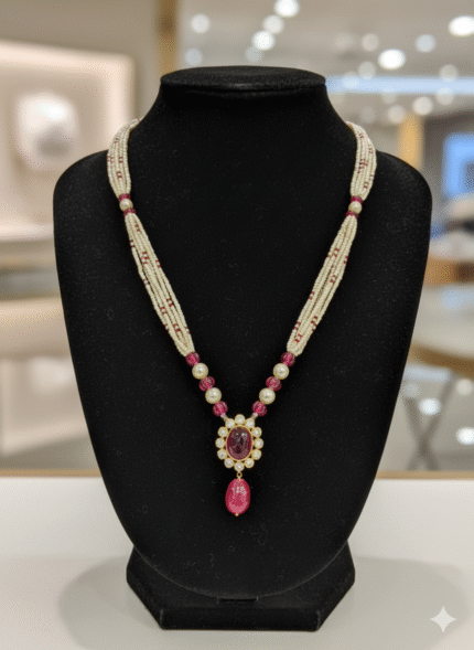 The Royal Ruby and Pearl Mala