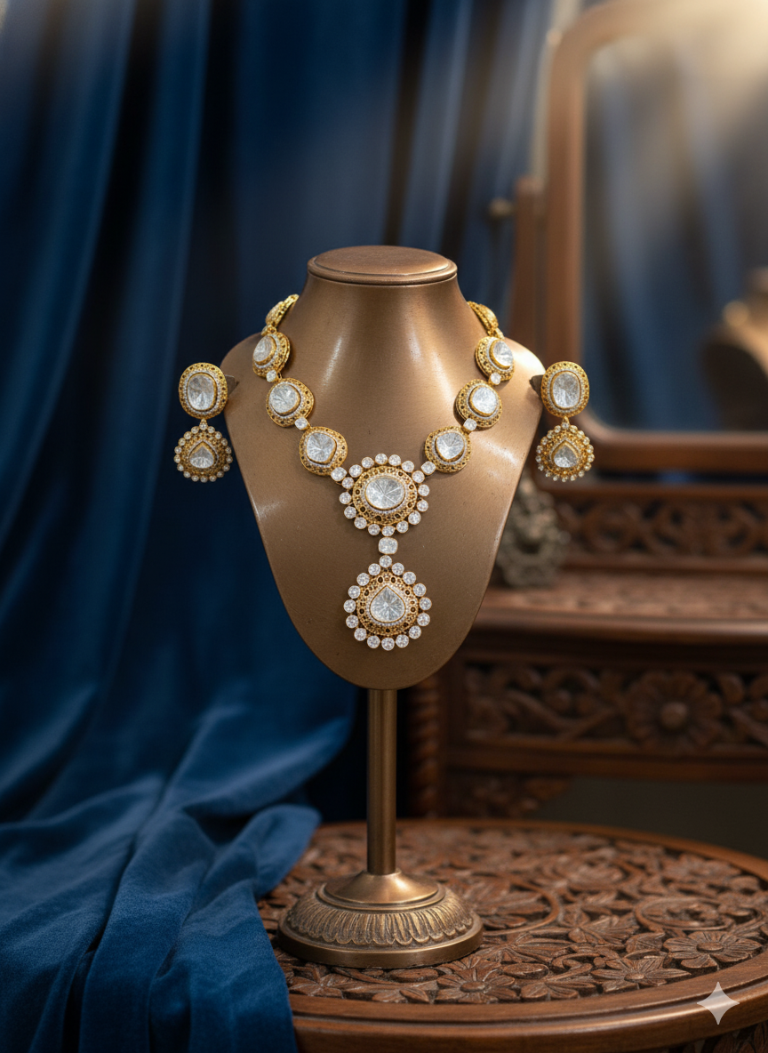 Gemini_Generated_Image_a5zdgia5zdgia5zd The Heritage Regalia Gold-Plated Silver Jewellery Set - Image 1