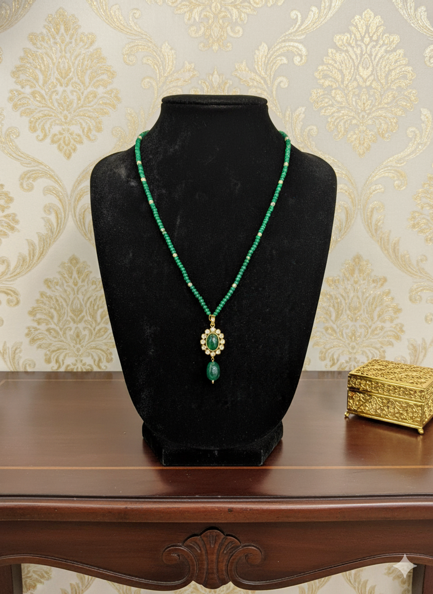 Gemini_Generated_Image_auzapwauzapwauza The Royal Emerald Drop Necklace - Image 1