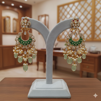 The Moonlight Mughal Chandbali Earrings