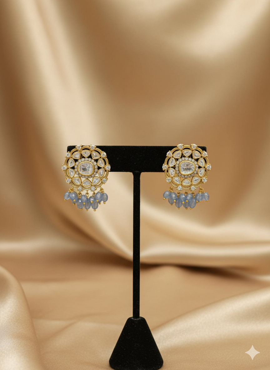 Gemini_Generated_Image_l08dr8l08dr8l08d Royal Polki Style Drop Earrings - Image 1