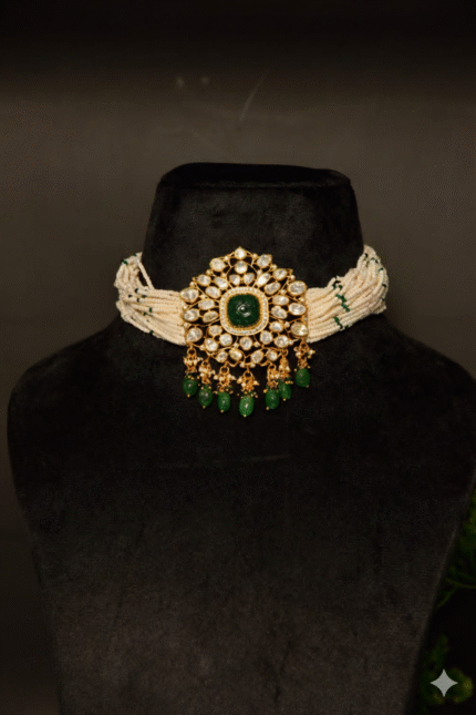 The "Jahanara" Pearl & Emerald Choker