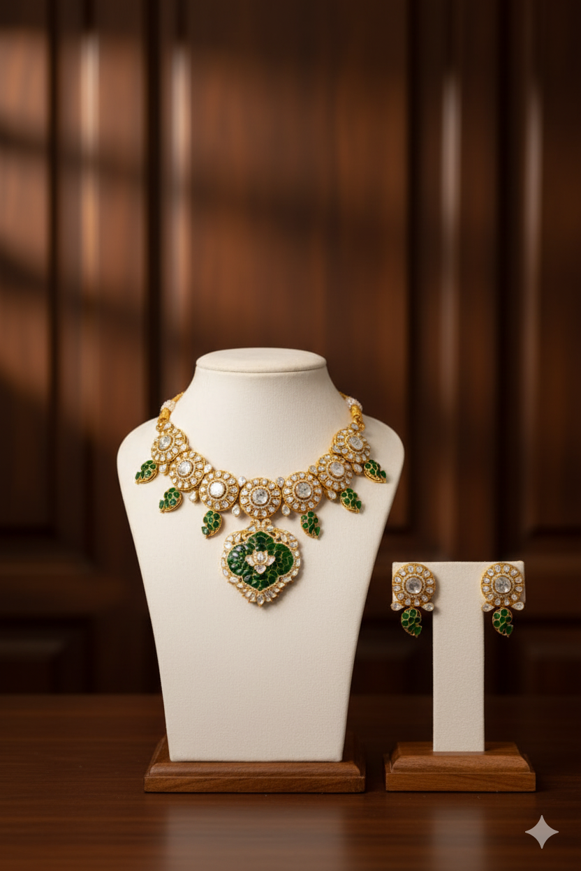 Gemini_Generated_Image_pszcjupszcjupszc The "Emerald Garden" Heritage Choker Set - Image 1