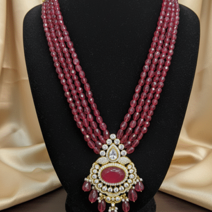 Opulent Ruby Cascade Statement Necklace