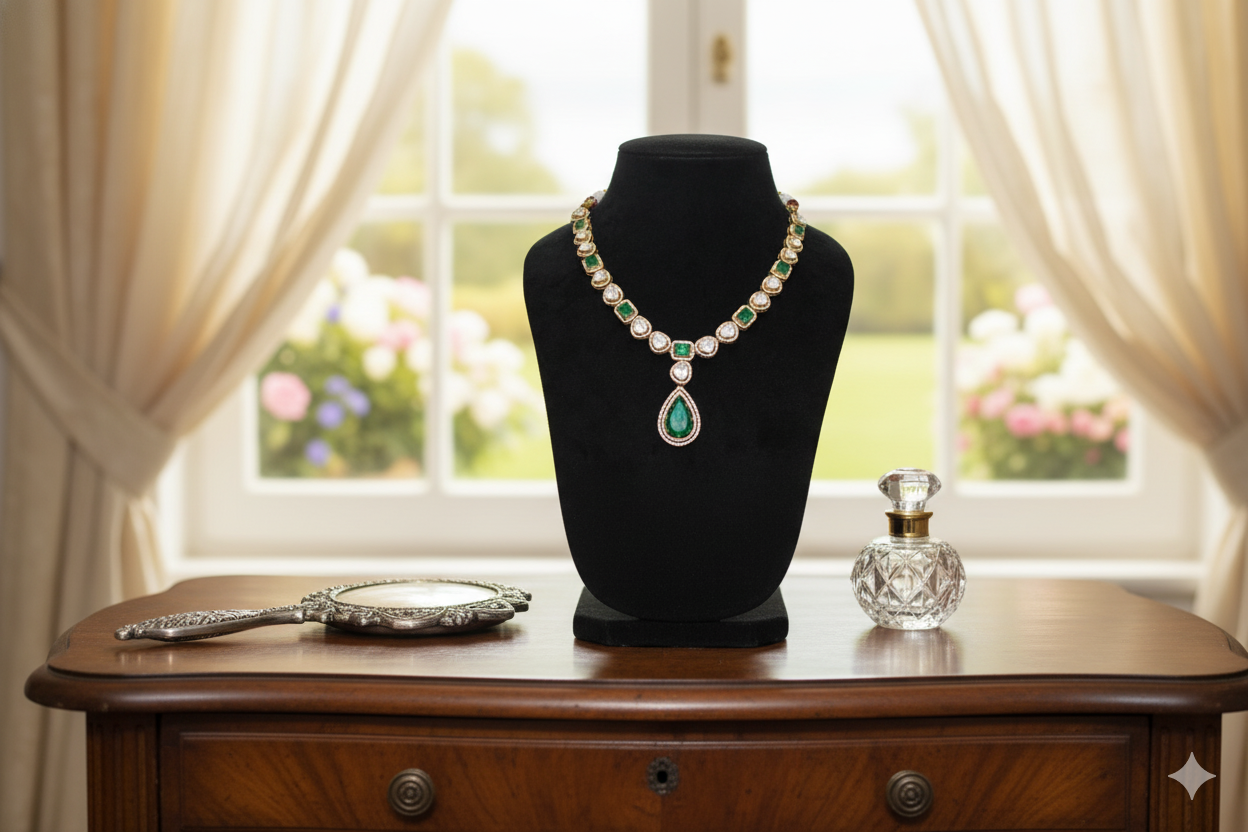 Gemini_Generated_Image_vlun31vlun31vlun Exquisite Emerald & Diamond Legacy Necklace - Image 1