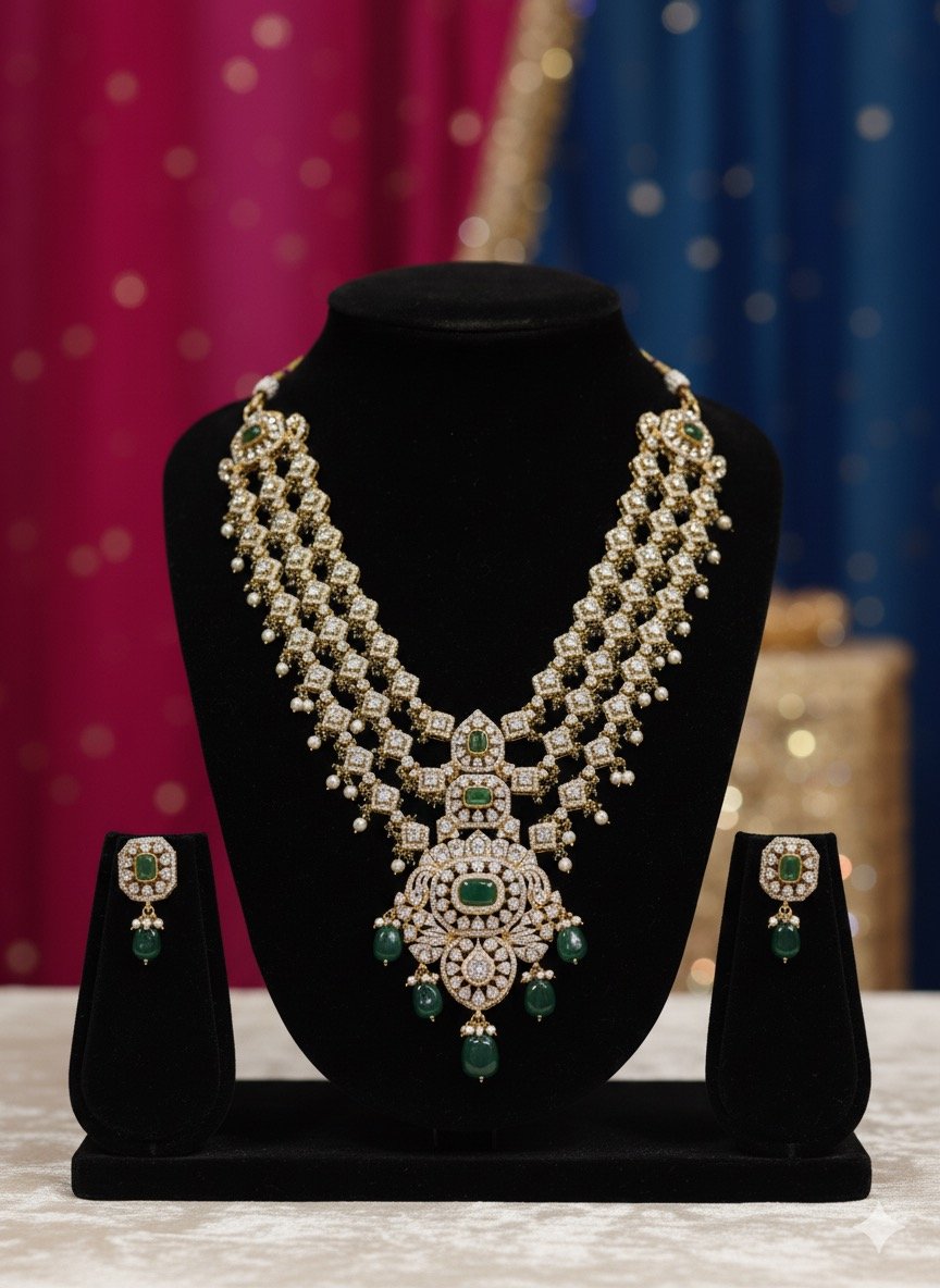 IMG_6539 (1) Regal Emerald & Polki Grandeur Set - Image 1