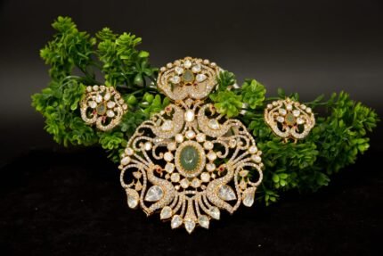 The "Mayura Majesty" Grand Polki Pendant Set